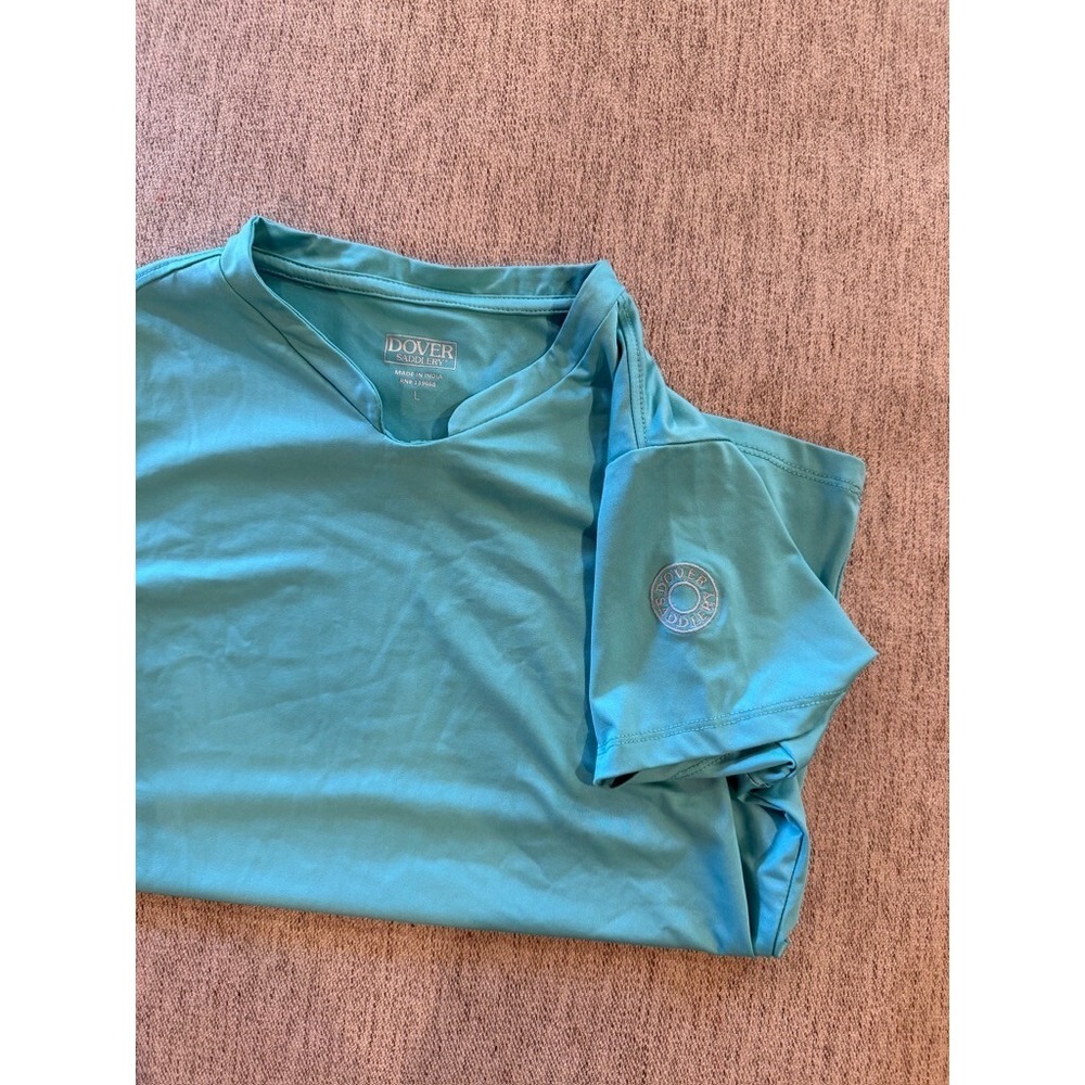 Riding Dover Saddlery Turquoise Short Sleeve Riding Shirt - Girls Youth L - Picture 4 of 5